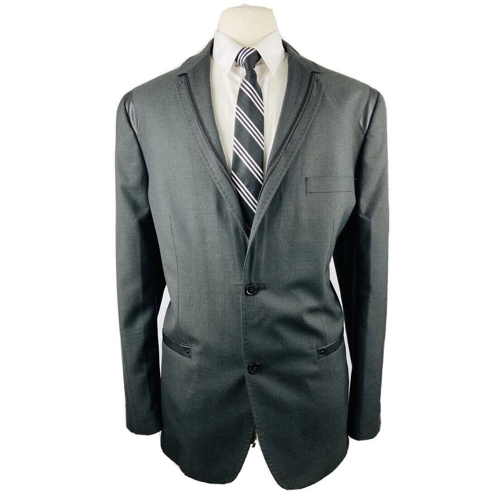 BAR III Mens 48R Gray Houndstooth Super Soft Blazer Sport Coat Suit Jacket